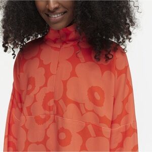 NWT Marimekko Nelma Unikko Orange Floral Blouse